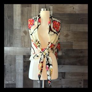 Cream scarf bold floral euro summer quiet luxury fiesta festival Scandinavian